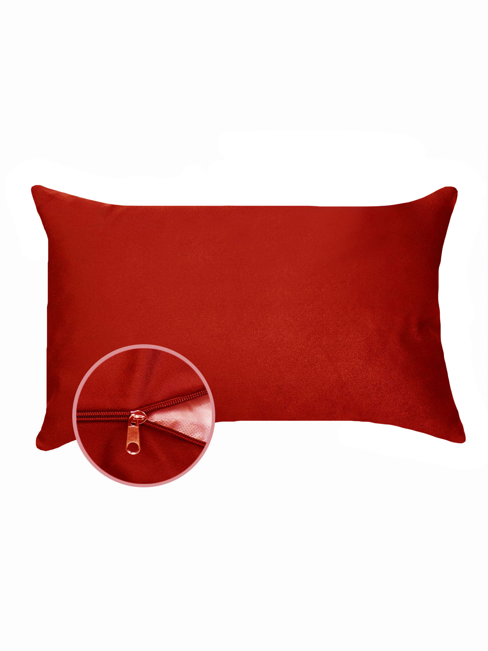 Подушка декоративная на диван классика велюр 35х55 см красный