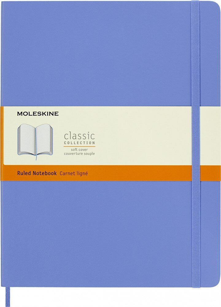 Блокнот Moleskine CLASSIC SOFT XLarge 190х250 мм 192 стр. линейка мягкая обложка голубая гортензия