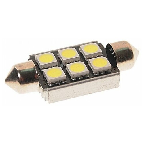 Лампа C5W 24V SV8.5-8 L=39мм, светодиодная 6 SMD 5050 WHITE 6000K 120лм MEGAPOWER