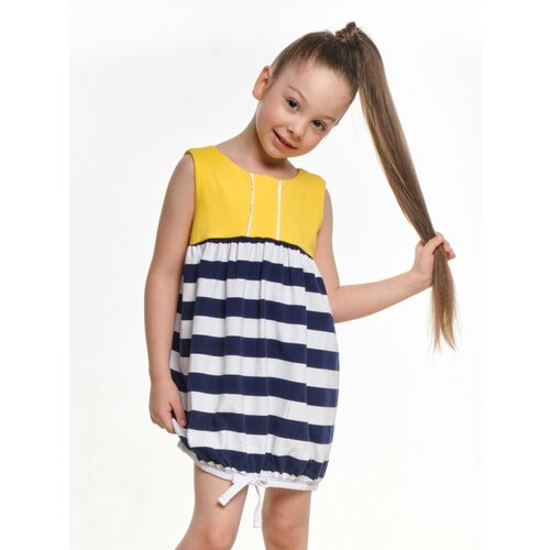 Платье Mini Maxi, размер 98, синий, желтый платье lept размер 92 98 желтый