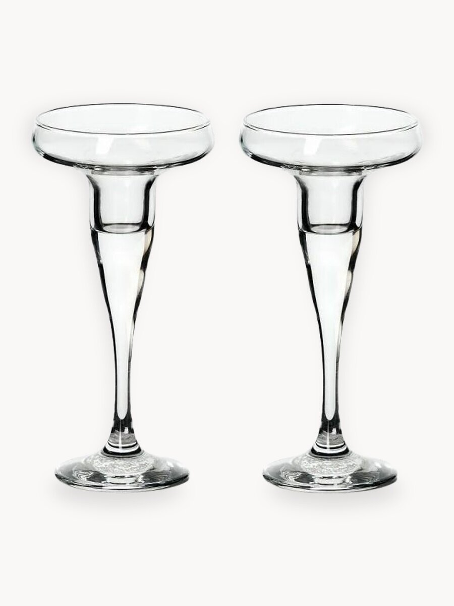 Набор подсвечников Pasabahce Basic, 17см, стекло, прозрачный, 2шт