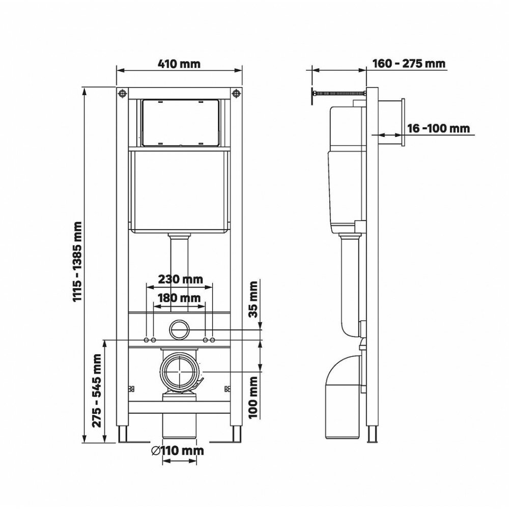 Комплект Berges Atom Line инсталляция+унитаз Ventas+крышка-сиденье Ventas Slim SO+кнопка - фото №10