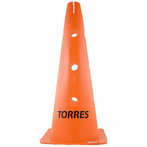 Конус тренировочный Torres , высота 46 см, с отверстием для штанги , оранжевый конус тренировочный torres tr1009 пластик высота 30 см с отверстиями для штанги torres оранжевый