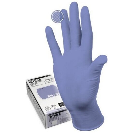 Перчатки Manual медицинские смотровые нитрил, нестерильные, фиолетовый, RN 709 (L) 50пар, ПС