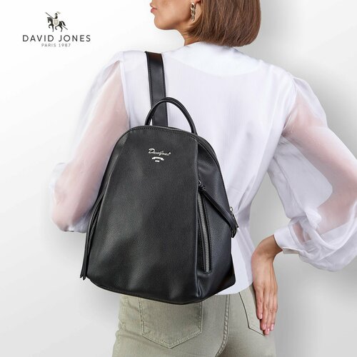 Рюкзак DAVID JONES, черный стильный влагозащитный надежный и практичный женский рюкзак из экокожи cm6328k