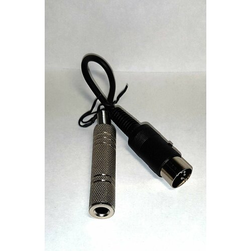 Шнур-переходник 5Din штекер - 6.3стер. гнездо. метал