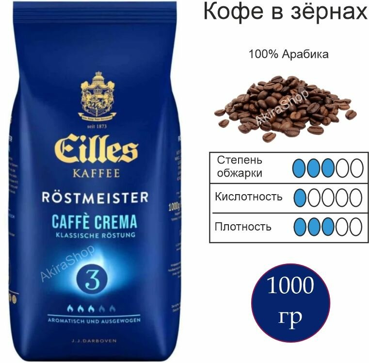 Кофе зерновой Eilles Rostmeister Caffe Crema, 1000 гр.