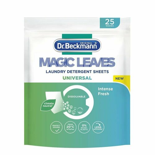 Dr Beckmann Средство для стирки универсальное в пластинах Magic Leaves 25 шт 2000₽