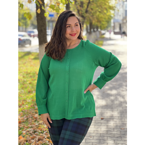 Джемпер, размер 54, зеленый