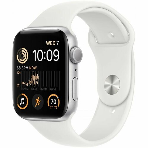 Часы Apple Watch Series SE 40mm 2022 серебристый алюминий рем белый MNT93 Global 3443000₽