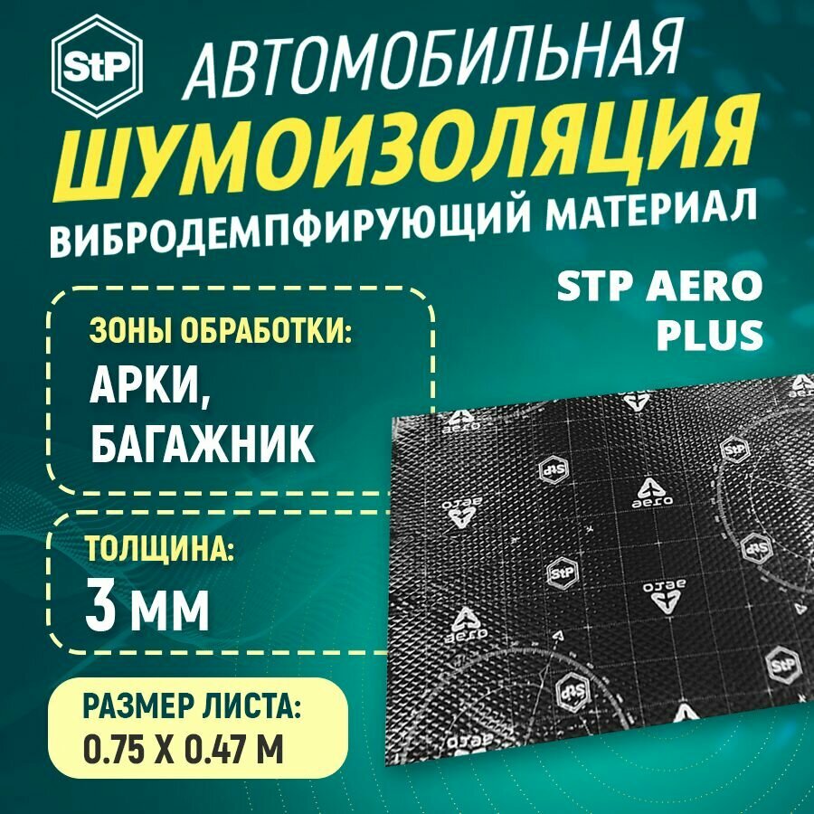 Шумоизоляция STP Вибропласт Aero Plus (47см х 75см) 1ШТ