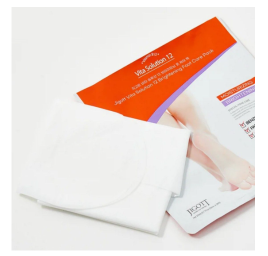 Картинки Маска-носочки для ног осветляющая с витамином В12 JIGOTT Vita Solution 12 Brightening Foot Care Pack 10ml*2ea