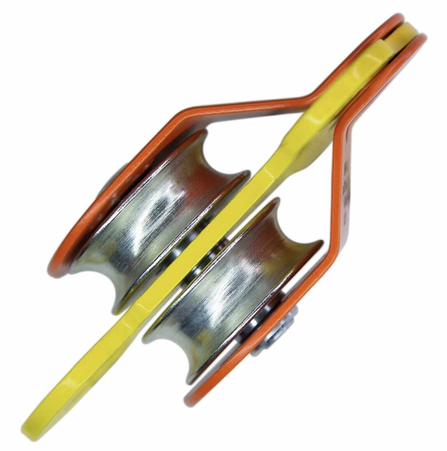 Блок-ролик двойной стальной с подшипниками для веревки и троса Двойной Про — фото 1