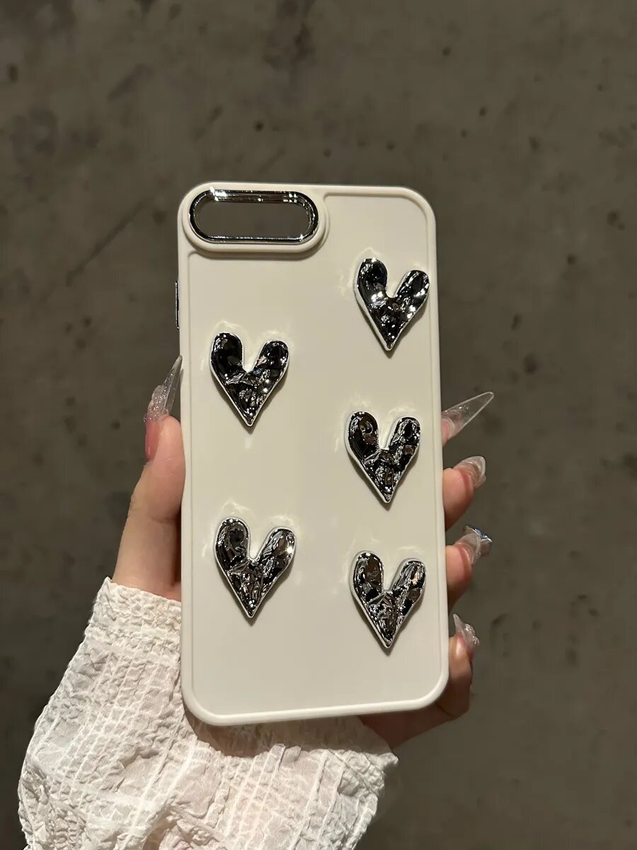 Чехол-накладка О'Кейси, для iPhone 7/8 Plus, с зеркальными сердечками