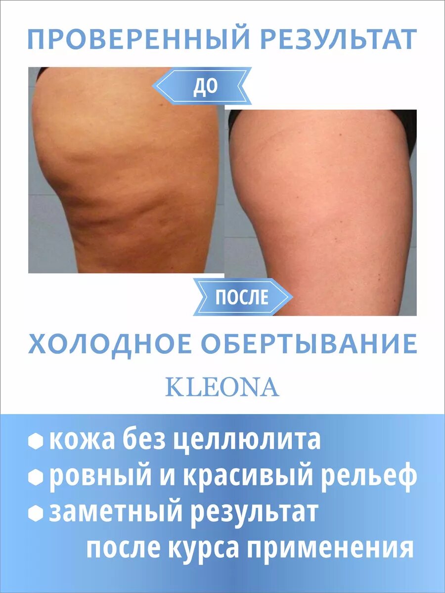 Картинки Холодное обертывание KLEONA, антицеллюлит, жиросжигание, 250мл