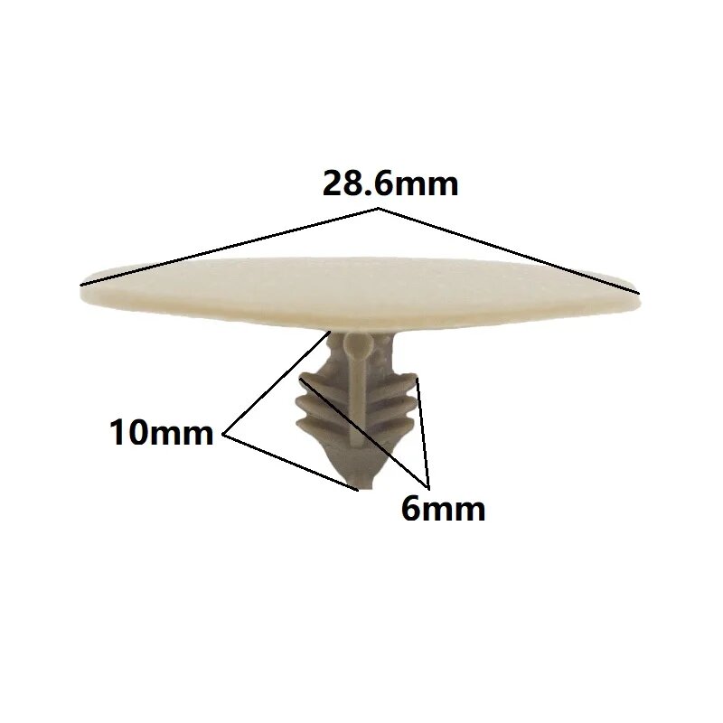 30 шт универсальные автомобильные пластиковые фиксаторы для отверстий 6 мм Beige 30Pcs