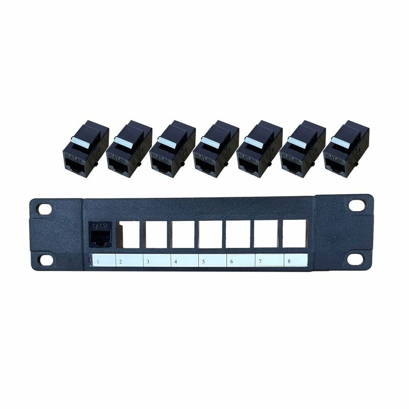 8-портовая прямая патч-панель CAT5e RJ45 Адаптер сетевого кабеля Keystone Jack Распределительный шкаф Ethernet UTP