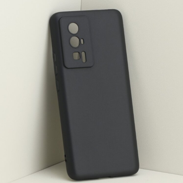 Чехол матовый для Xiaomi Poco F5 Pro, черный — фото 1