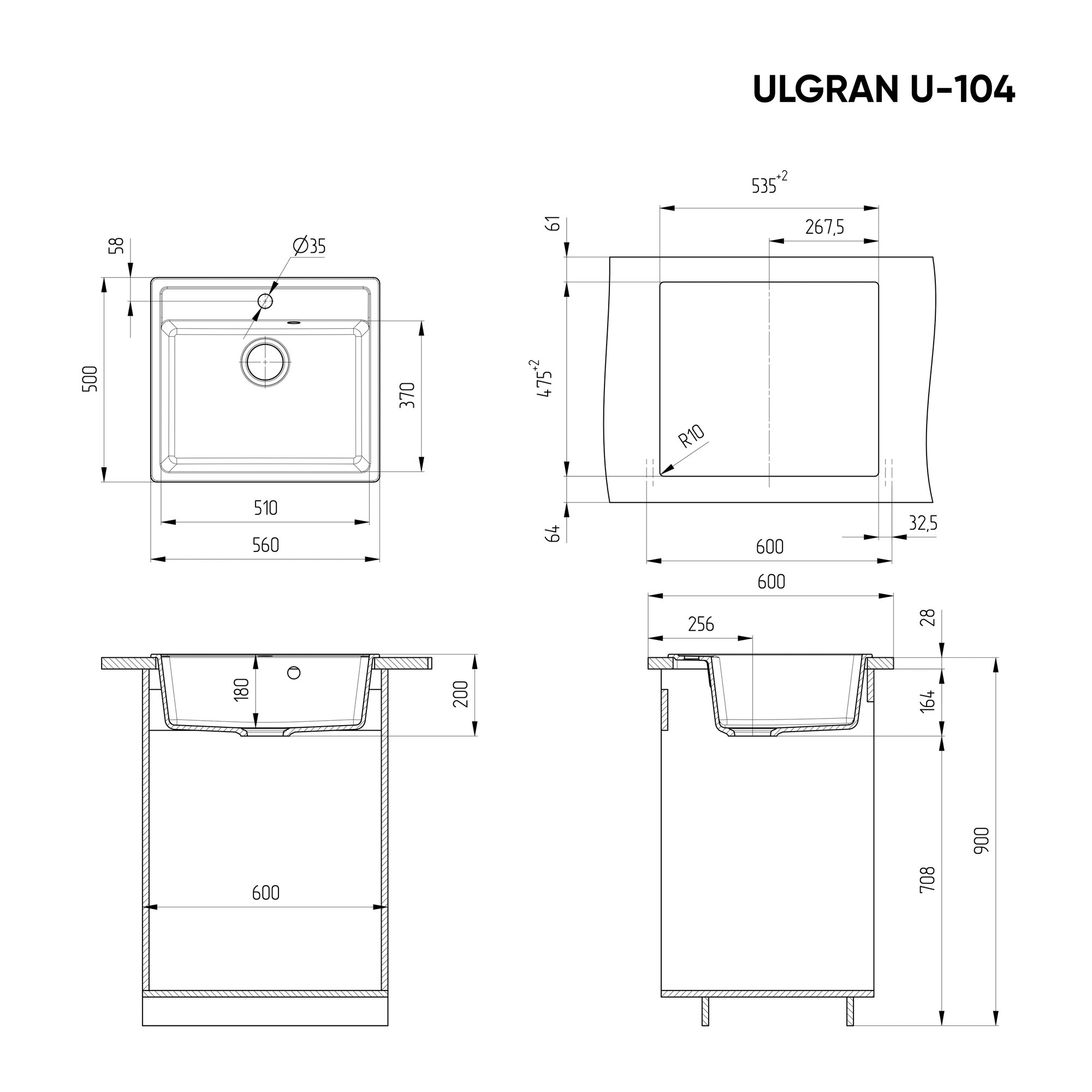Кухонная мойка Ulgran U-104-328 - фото №3