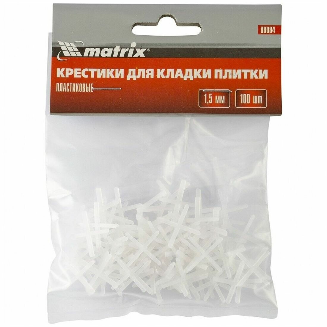 Крестики 15 мм для кладки плитки упаковка 100 шт MATRIX 88084 MATRIX 88084