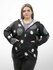 Женская ветровка с цветочками узором, Черный, XXXL, XXXL