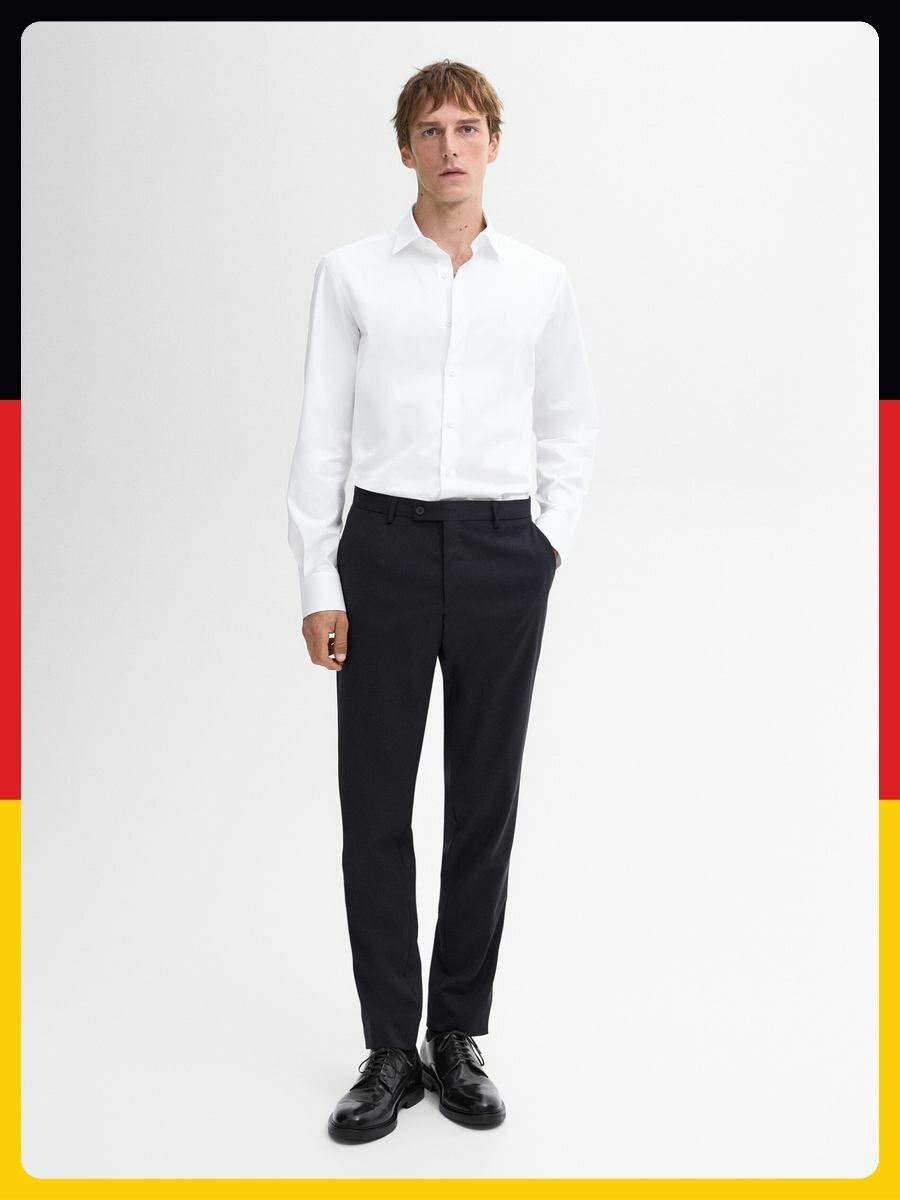 Рубашка Massimo Dutti Базовая коллекция, размер 44, белый
