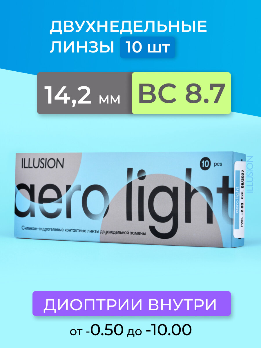 Контактные линзы AERO Light 650  87  142  10шт  2 недели