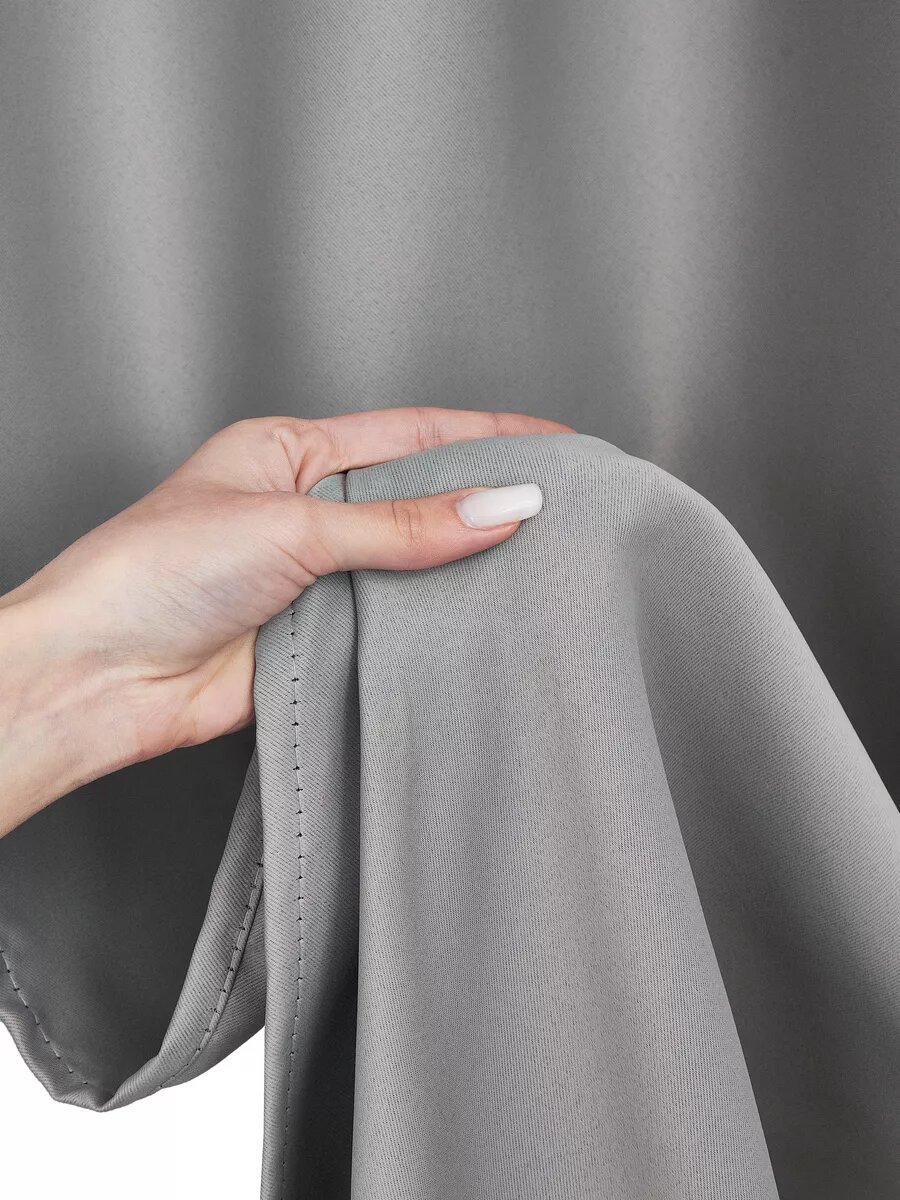 Шторы блэкаут, цвет "Серый", плотные 2 шт, 150х250, светонепроницаемые для спальни и гостиной — фото 1