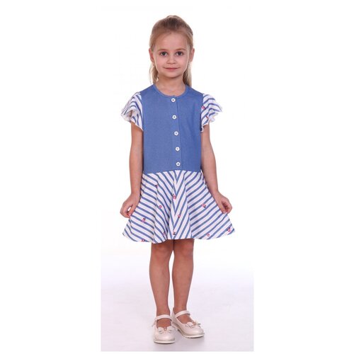 Милаша Платье для девочки «Елена», цвет голубой/белый, рост 110 см