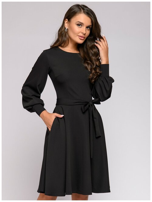 Платье 1001dress, мини, размер 48, черный