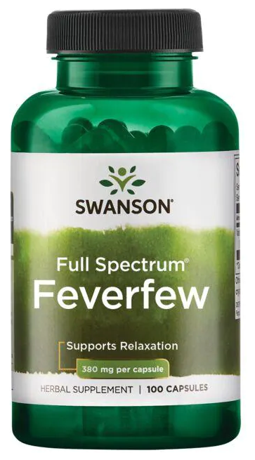 Swanson Full Spectrum Feverfew (Пиретрум полного спектра) 380 мг 100 капсул