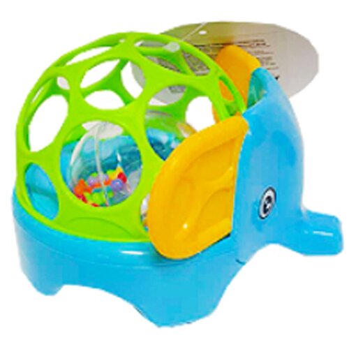 Игрушка для малышей слон каталка погремушка с шаром
