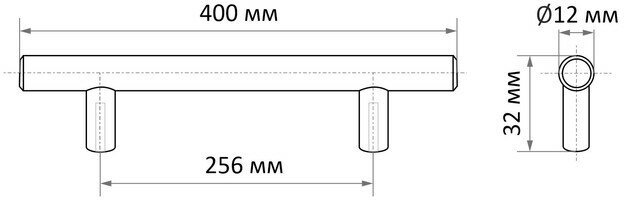 Ручка рейлинг CAPPIO, облегченная, d=12 мм, м/о 256 мм, цвет золото - фотография № 2