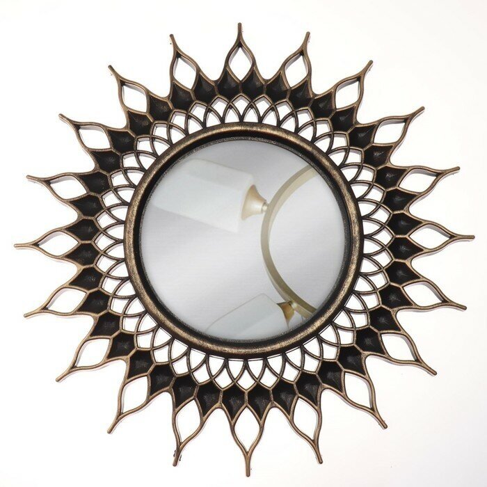 Queen fair Зеркало настенное «Солнце», d зеркальной поверхности 10,5 см, цвет «состаренное золото» - фотография № 2