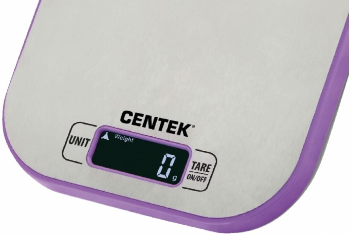 Кухонные весы CENTEK CT-2461, серебристый/фиолетовый - фото №8