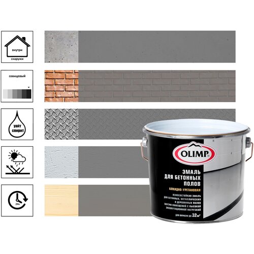 Эмаль для бетонных полов Olimp 2,7л, серый