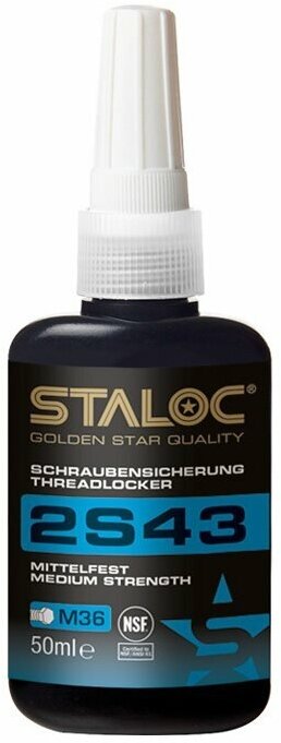 Фиксатор резьбовых соединений средней прочности устойчивый к масляным загрязнениям STALOC 2S43 50 мл.