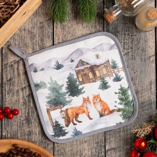 Прихватка Forest animals 19х19 саржа100 хл ватин 250гм2 399₽