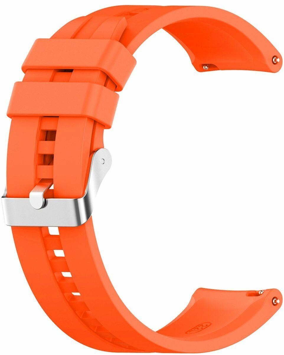 Ремешок для часов универсальный силиконовый рельефный 22 mm оранжевый
