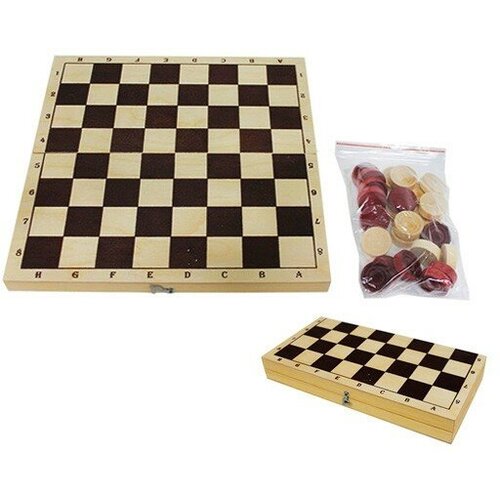 Шашки деревянные в доске дерево /Колорит/