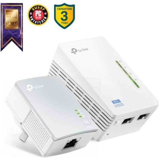 Комплект адаптеров Tp-link TL-WPA4220KIT Wireless Powerline 802.11n/300 Mbps