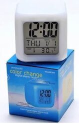 Часы-будильник "Кубик-хамелеон" с разноцветной подсветкой
