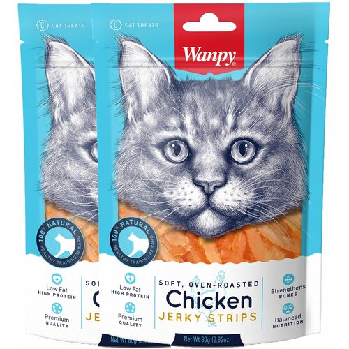 wanpy cat лакомство для кошек мягкая вяленая соломка из курицы 80 г Wanpy Лакомство мягкая вяленая соломка из курицы, для кошек, 80 г х 2шт.