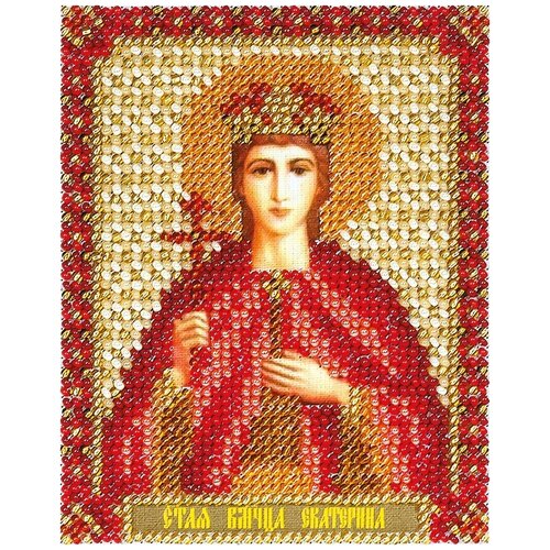 PANNA Набор для вышивания бисером Икона Святой Великомученицы Екатерины (CM-1433), разноцветный, 11 х 8.5 см