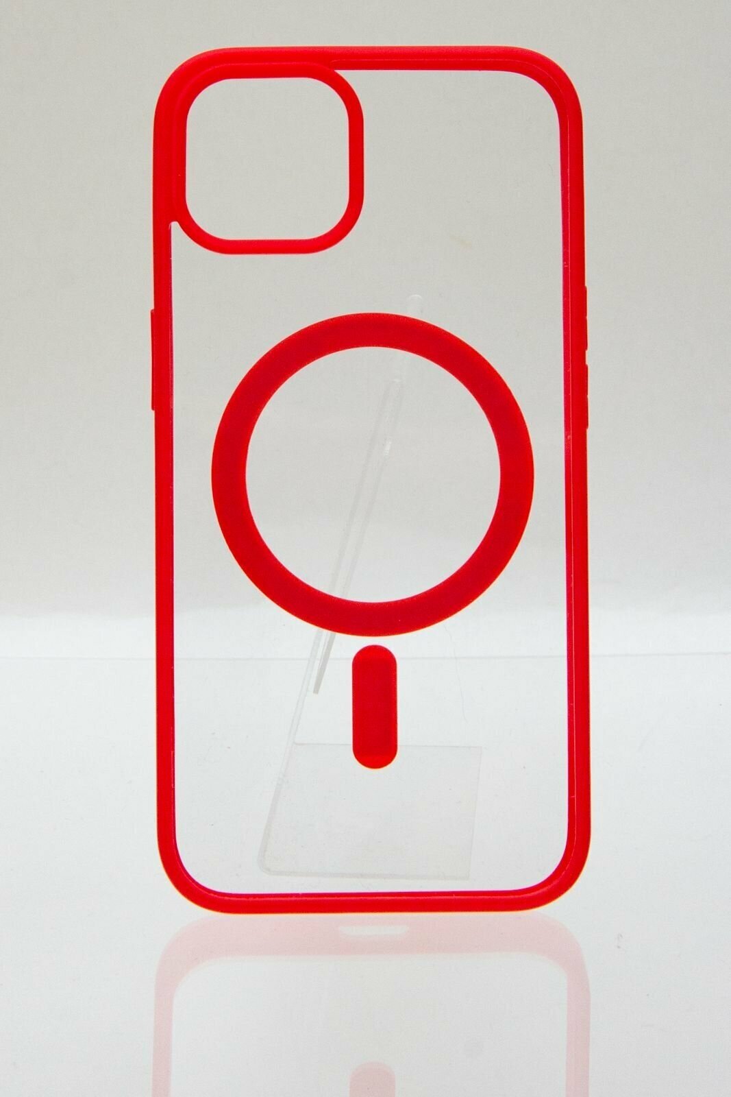 Чехол MagSafe для Apple iPhone 12 & 12 Pro / айфон 12 и 12 про прозрачный красный