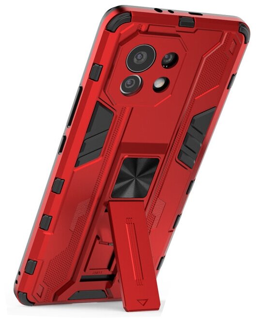 Противоударный чехол с подставкой Transformer для Xiaomi Mi 11 красный