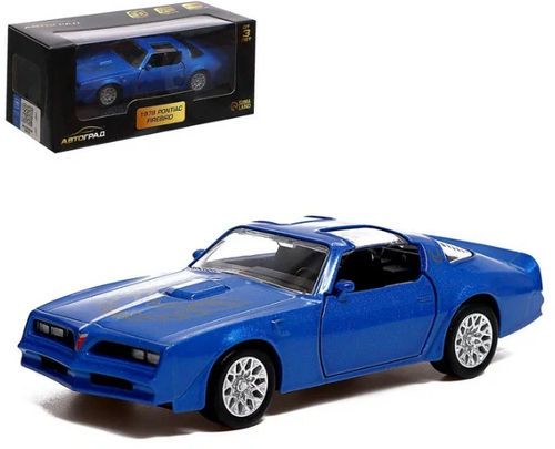 Машина металлическая PONTIAC FIREBIRD, 1:32, открываются двери, инерция, цвет синий 9170911