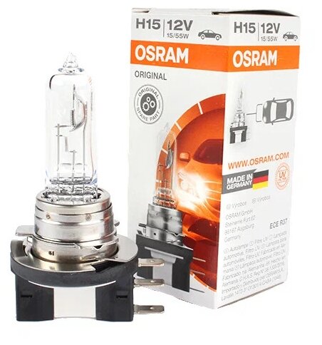 Лампа автомобильная галогенная ⚡️ Osram Original line ⚡️ 64176 ⚡️ H15 55/15W ⚡️