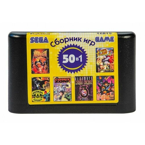 sega mega drive 2 16 bit mortal kombat ultimate 38 игр Bare Knuckle 1,2,3; MK 1,2,3,3 Ultimate и другие хиты на Sega (всего 50) - (без коробки)
