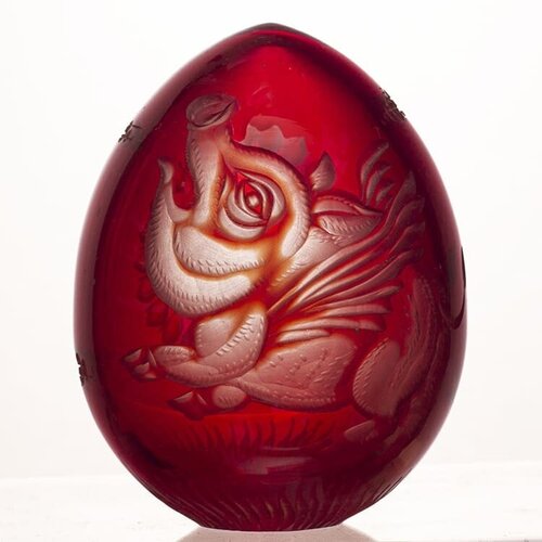 Пасхальное яйцо из рубинового стекла Сновидения 8 см